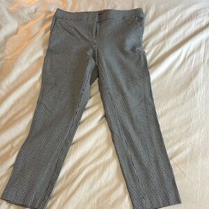 Loft work pants black and white small plaid